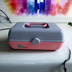 CABOODLES PInk Blue Stay Retro Edition Makeup Cosmetic Travel Case